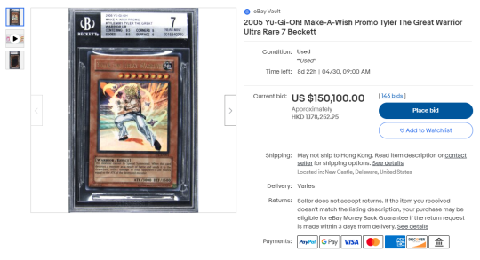 游戏王 全球唯一传奇卡牌一张正在eBay拍卖！